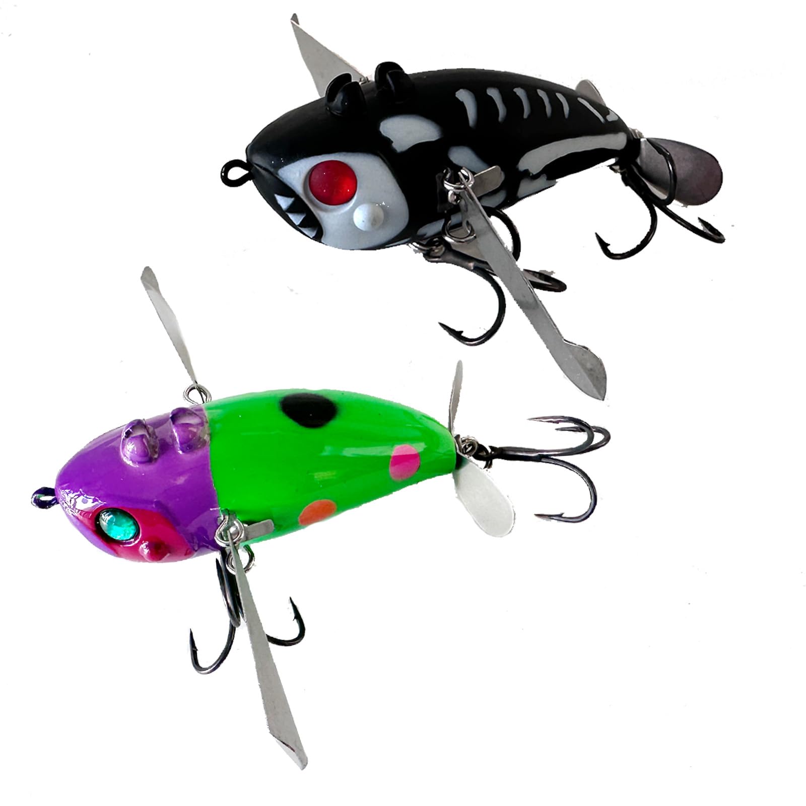 FONMANG Fishing Lures, 3-Pcs Top Water Lures for Bass Walleye Pike, 2025 New Wasp Crawl Bait for Freshwater and Saltwater, 2.6in,15g, Rainbow Plated