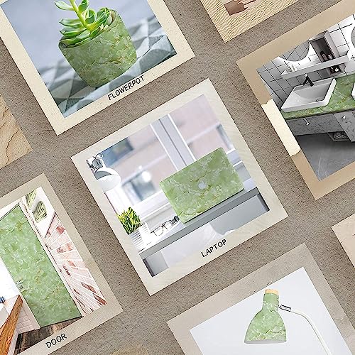 Image of Green Marble Wallpaper, Self Adhesive Foil Paper Sticker for Kitchen Walls, Bathroom Cabinets & Floor Tiles, Oil Proof Waterproof Home Decor, Removable Contact Paper, 60x200cm, Pack of 1