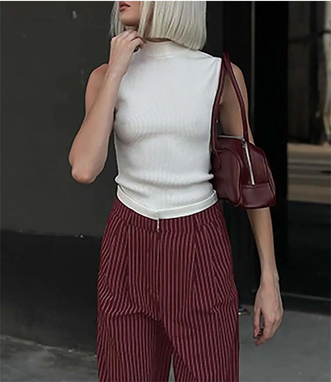 Womens Elegant Print 2 Piece Long Sleeve Single Breasted Shirts and Patchwork Straight Trousers Set