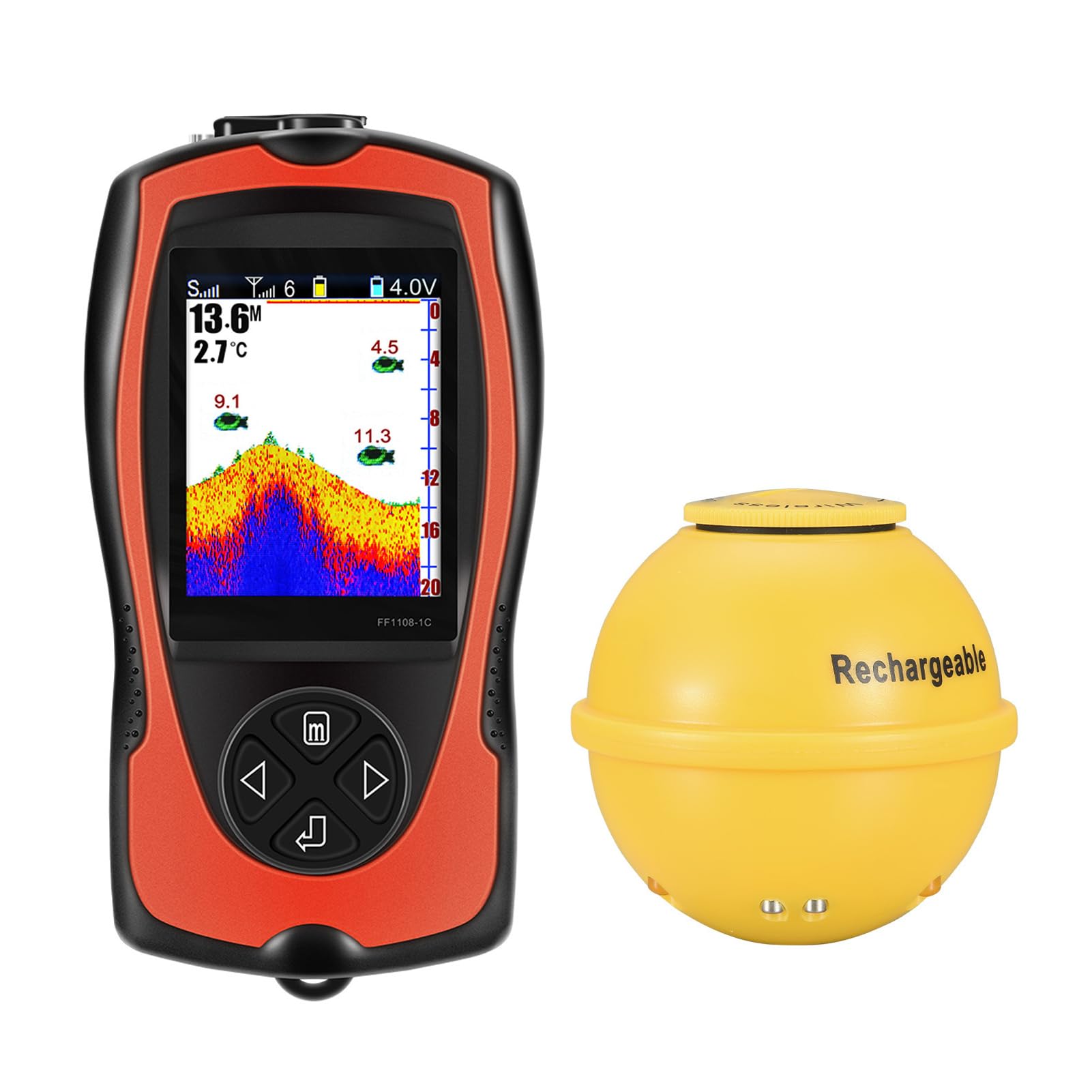 BuyWeek Ecoscandaglio portatile per pesci con sensore sonar e schermo LCD per la pesca all'aperto