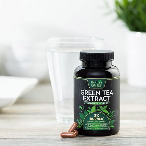 Miniatura 7 de Extracto de píldoras de té verde  98% EGCG estandarizado 1300 mg para energía natural  Apoya la salud cardíaca y antioxidante, suplemento de apoyo