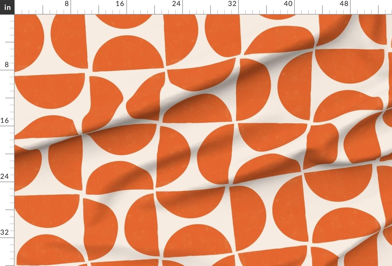 Spoonflower Fabric - Mod Shapes Retro Geometric Large Scale Bold MCM Minimalism Printed on Upholstery Velvet Fabric Fat Quarter - Upholstery Home Decor Bottomweight Apparel