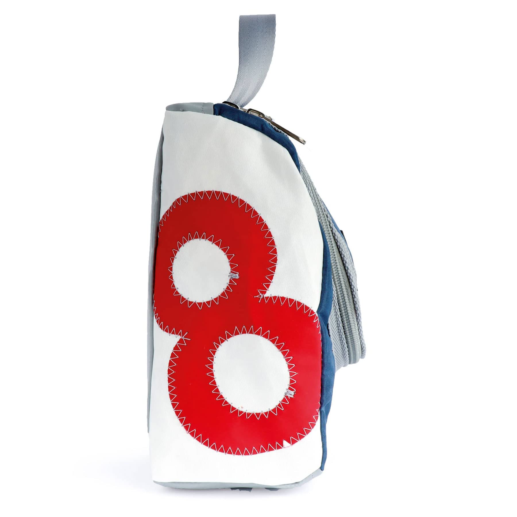 360° Kulturtasche Kulturbeutel Matrose XL weiß-blau Zahl rot