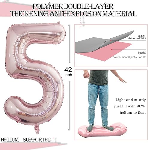 Miniatura 493 de GOER Globos con el número 40 para decoraciones de fiesta de cumpleaños número 40, globos de helio de aluminio jumbo de 42 pulgadas para 40