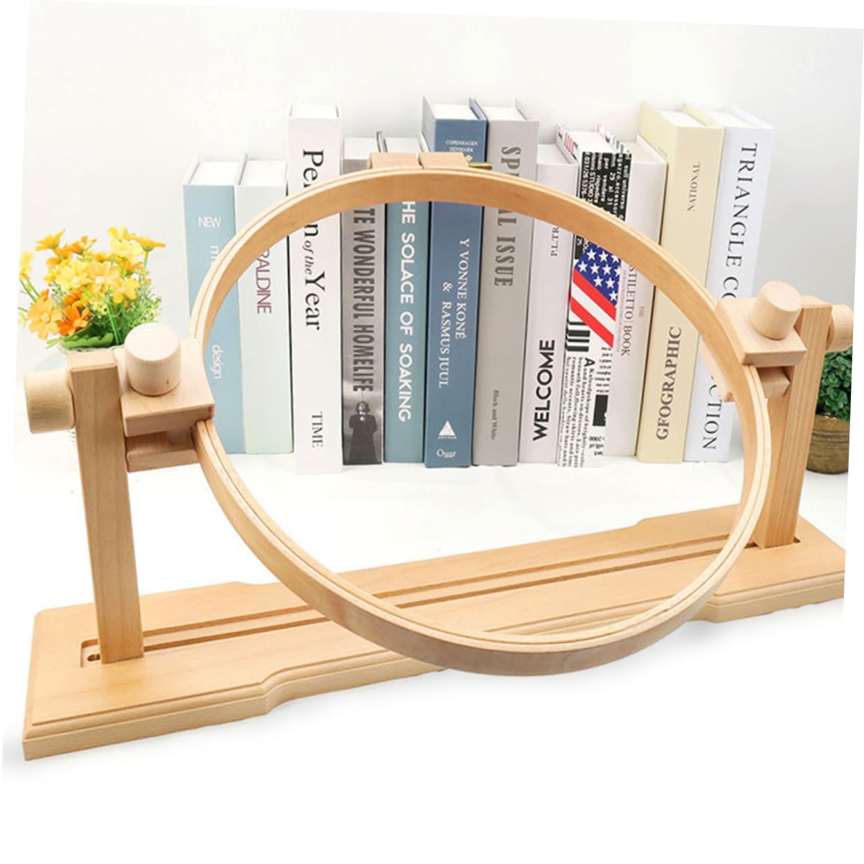 NUOBESTY 1 Juego Bastidor De Bordado De Escritorio Estante De Punto De Cruz Puesto De Costura Estante Bordado Para Mesa Porta Aros De Bordado De Madera Marco De Punto De Cruz Familiar