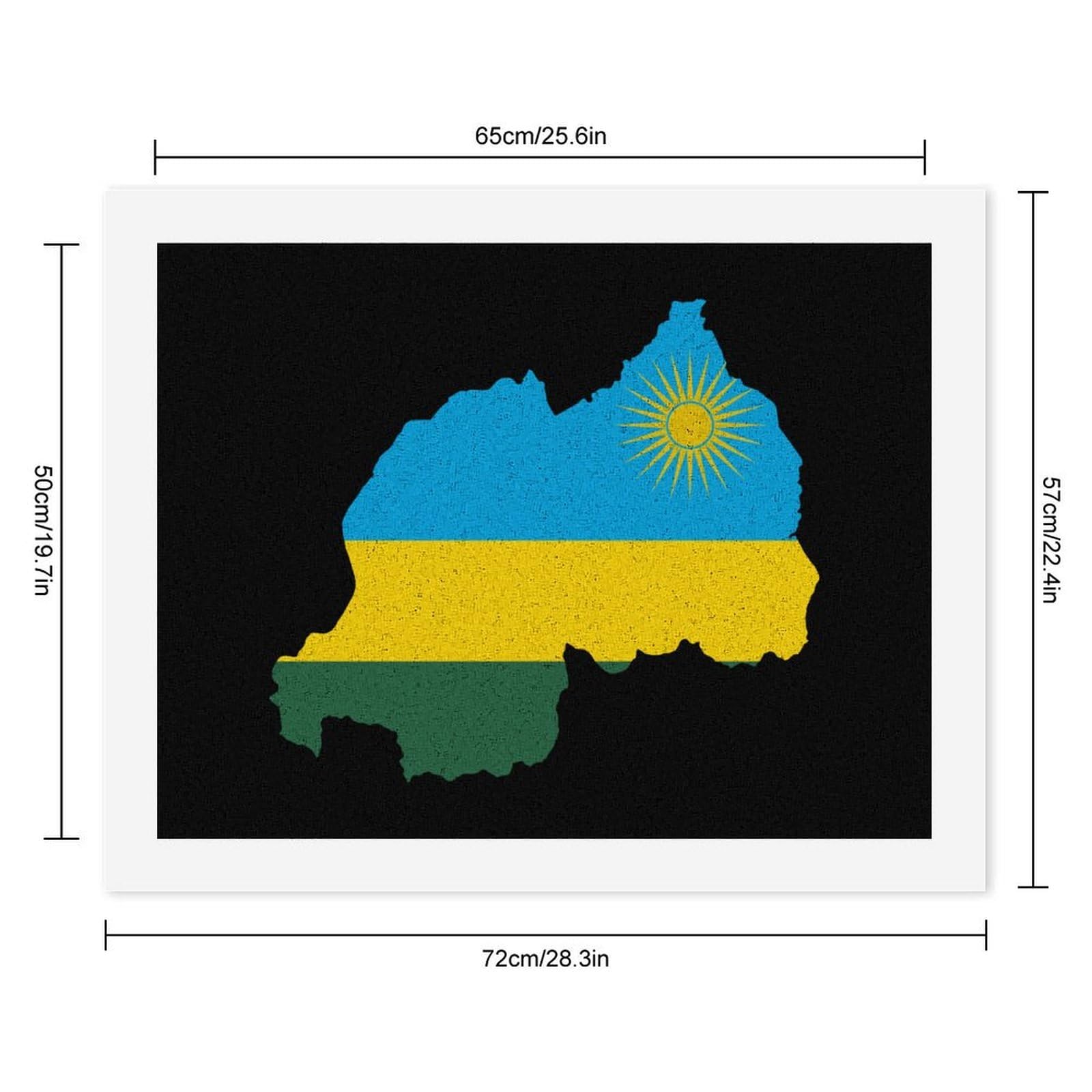 Lustiges Malen nach Zahlen-Set für Erwachsene, Motiv: Flagge, Karte von Ruanda, Baumwolle, digitales Ölgemälde, Heimdekoration, Geschenk, 50 x 65 cm