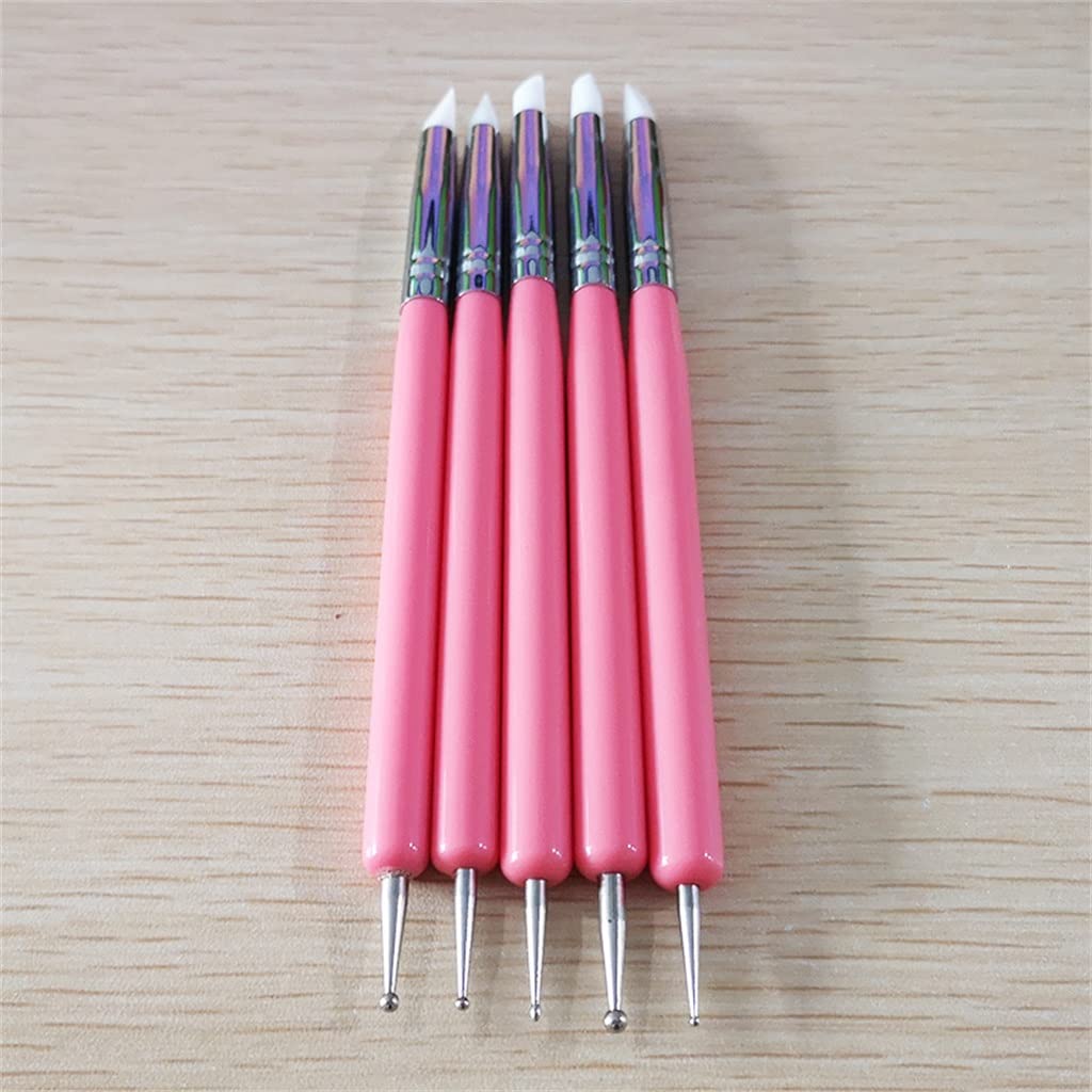 5 Pezzi/Set di Utensili per Argilla Morbida in Silicone, Due Teste, per Modellare e Modellare, Strumenti artistici, Adatti a Tutti, Come da Esposizione