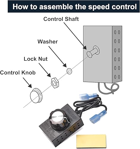 Miniatura 2 de Hiorucet Blower Fan With Variable Rheostat Speed On/Off Switch Control and Magnetic Thermostat Switch for Fireplace, Wood Stove, Gas Log - High