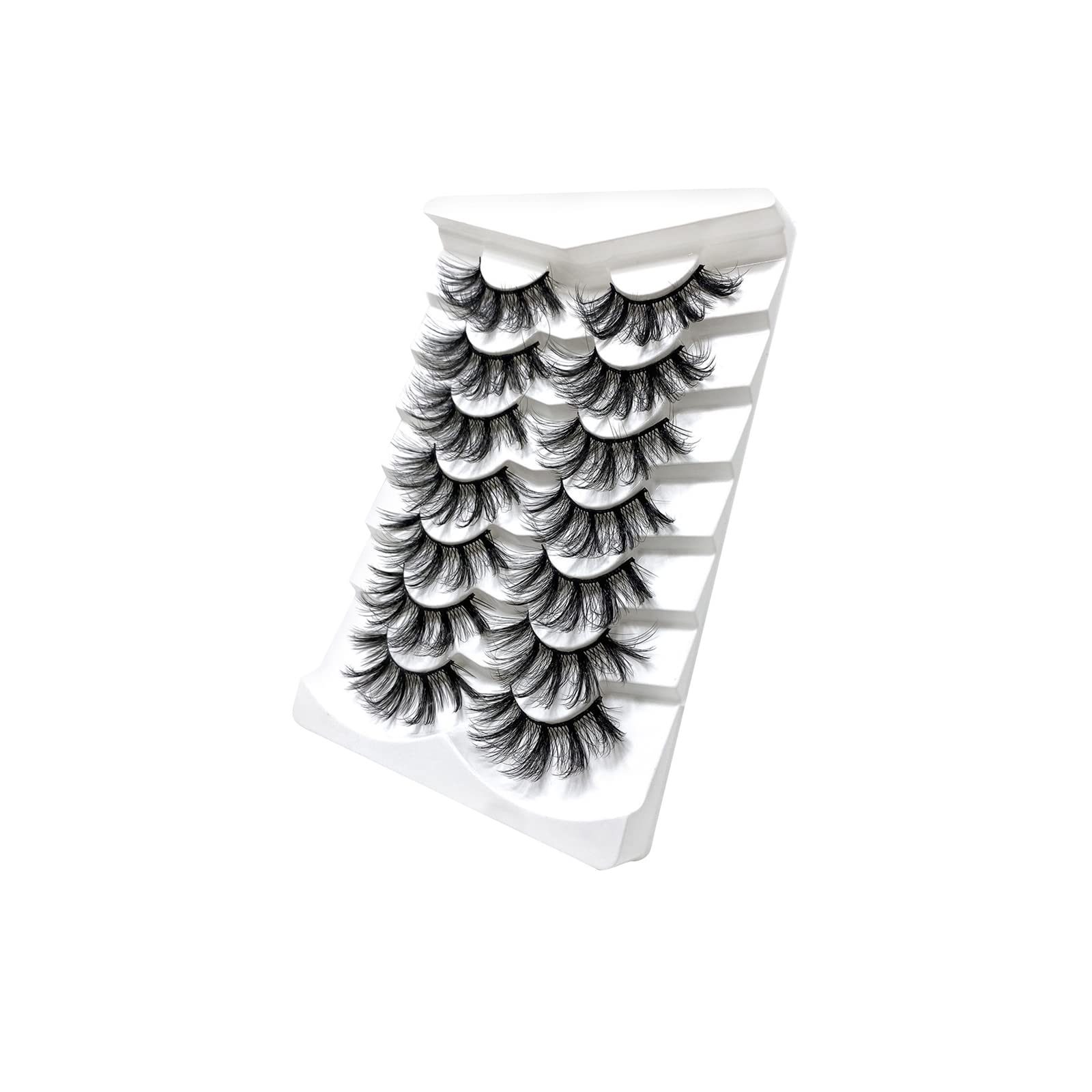 False Eyelashes Pack 7 Pairs 3D Natural Faux Mink Lashes Light Volume Wispy Fluffy Handmade Fake Eyelashes