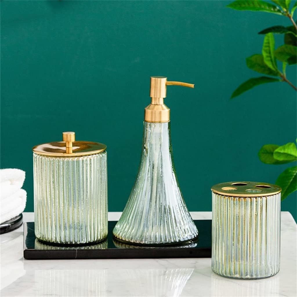 Glass Bathroom Set Home Soap Dispenser and Toothbrush Holder Wash Kit Hotel Accessories Gift