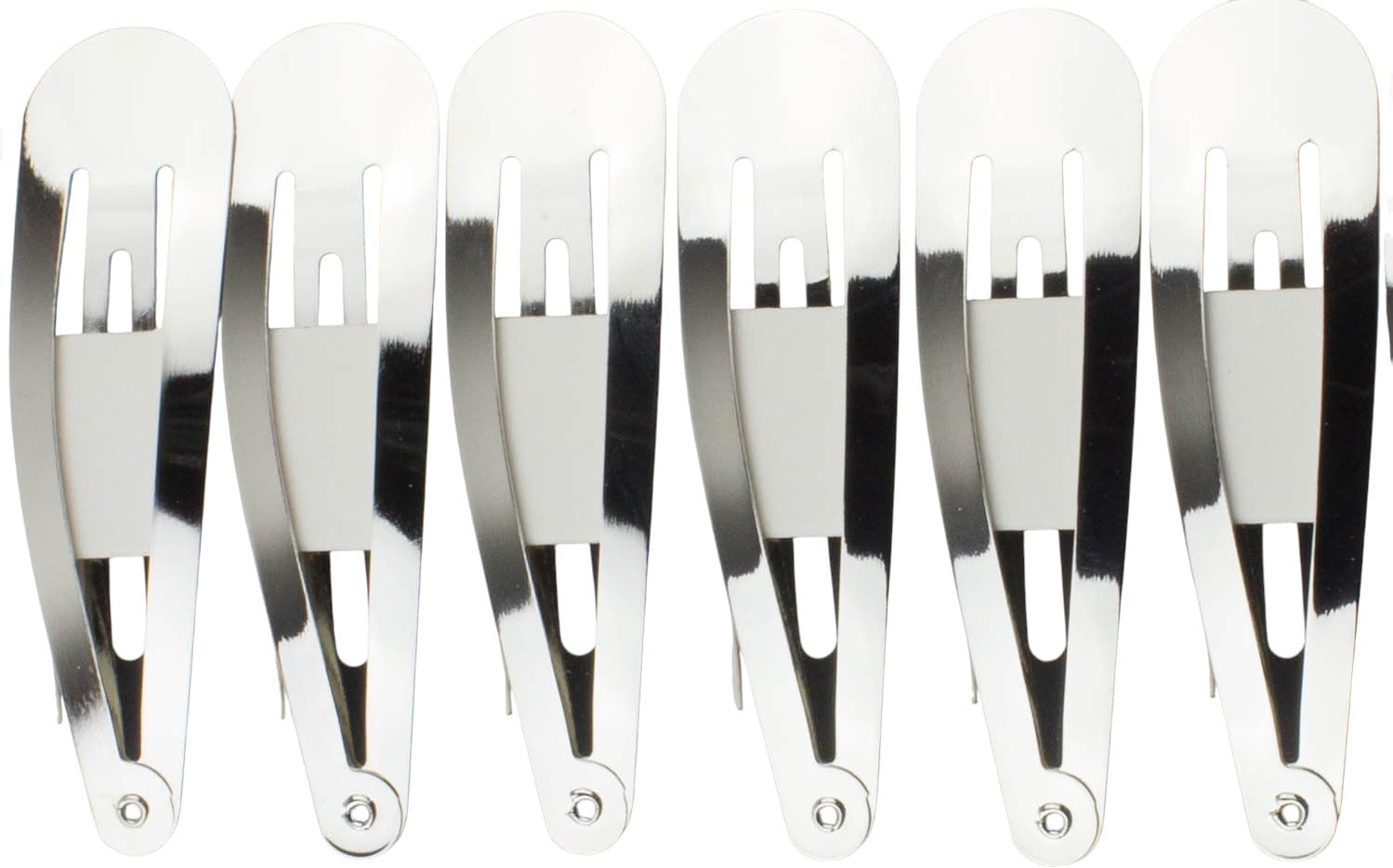 Mytoptrendz® 6 Pcs 7cm Large Long Bendy Snap Hair Clip Click Clacks Fine Hair Thick Hair Bendies Sleepies Womens Girls Hair Slides (Large- silver)-