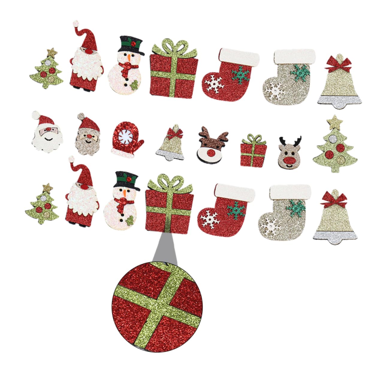 90pièces Patches Appliqués Décoratifs De Noël Accessoires De Décoration Émoticône Pour Vêtements Et Artisanat