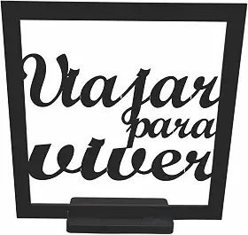Silhuart, Quadro Decorativo de Viagem Viajar para viver em Acrílico Presente para Viajante com Caixa