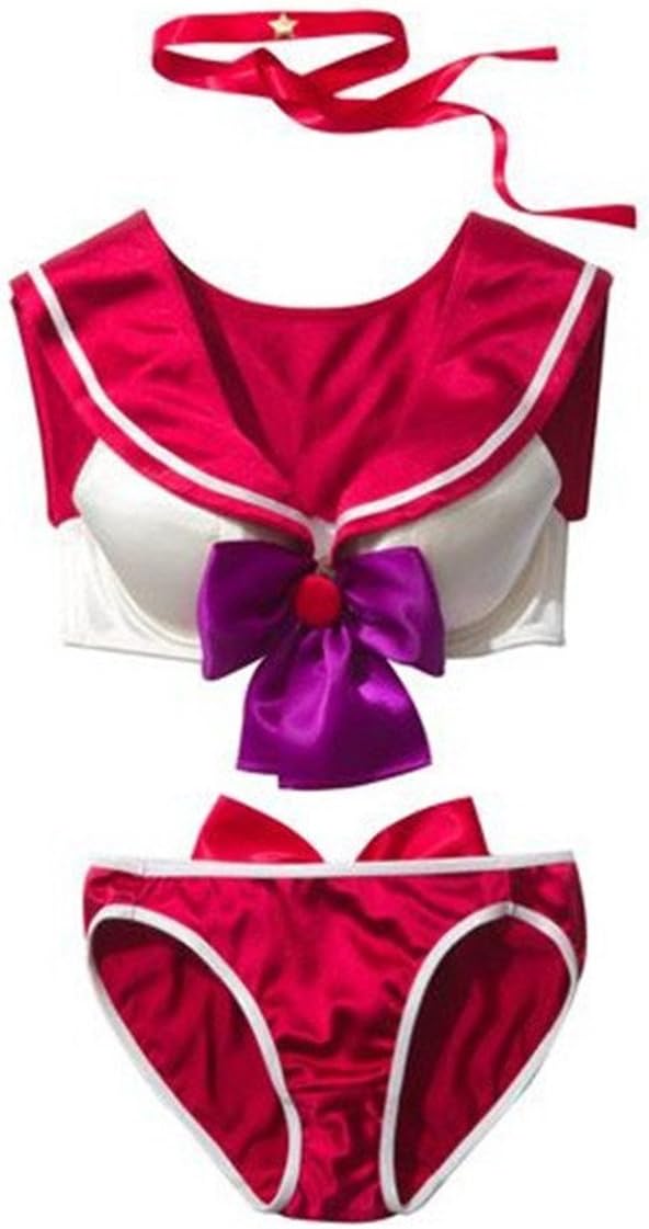 CHISEN Sexy Underwear Bra Set Cosplay Bra& and Panty Costume (Red)