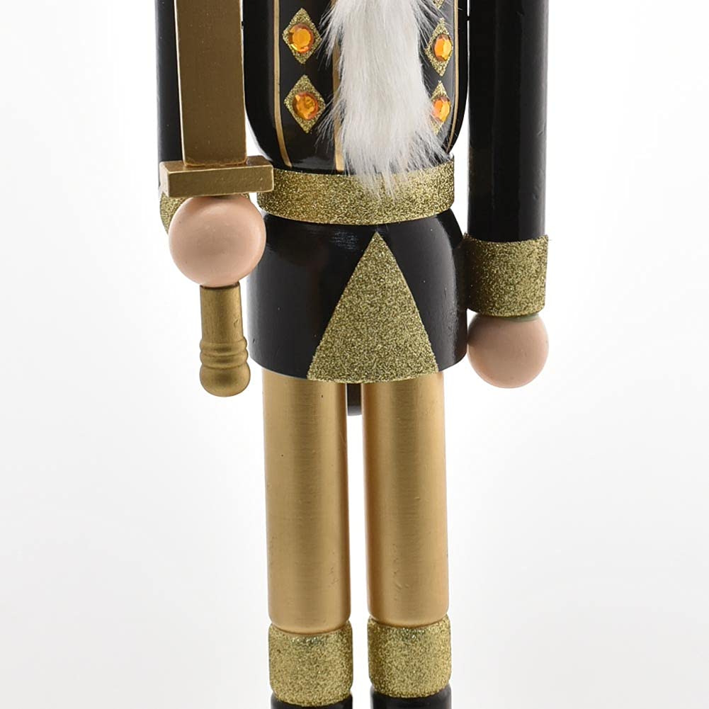 BAKAJI Soldat Casse-Noisette de Noël en Bois Géant Hauteur 106 cm Robes Peintes Barbe et Cheveux en Peluche avec Mécanisme de Travail Décorations de Noël (Design 4)