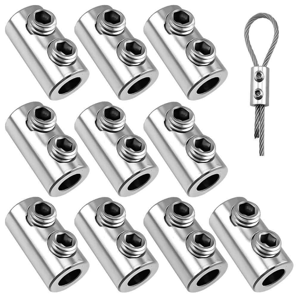 Abrazadera de Cable de acero inoxidable, Clips de cobre y Metal, herramientas de eslinga de acero inoxidable, accesorios de sujeción, 5/10/20/50/100 Uds., 1,5/2/3mm(M X20pcs)