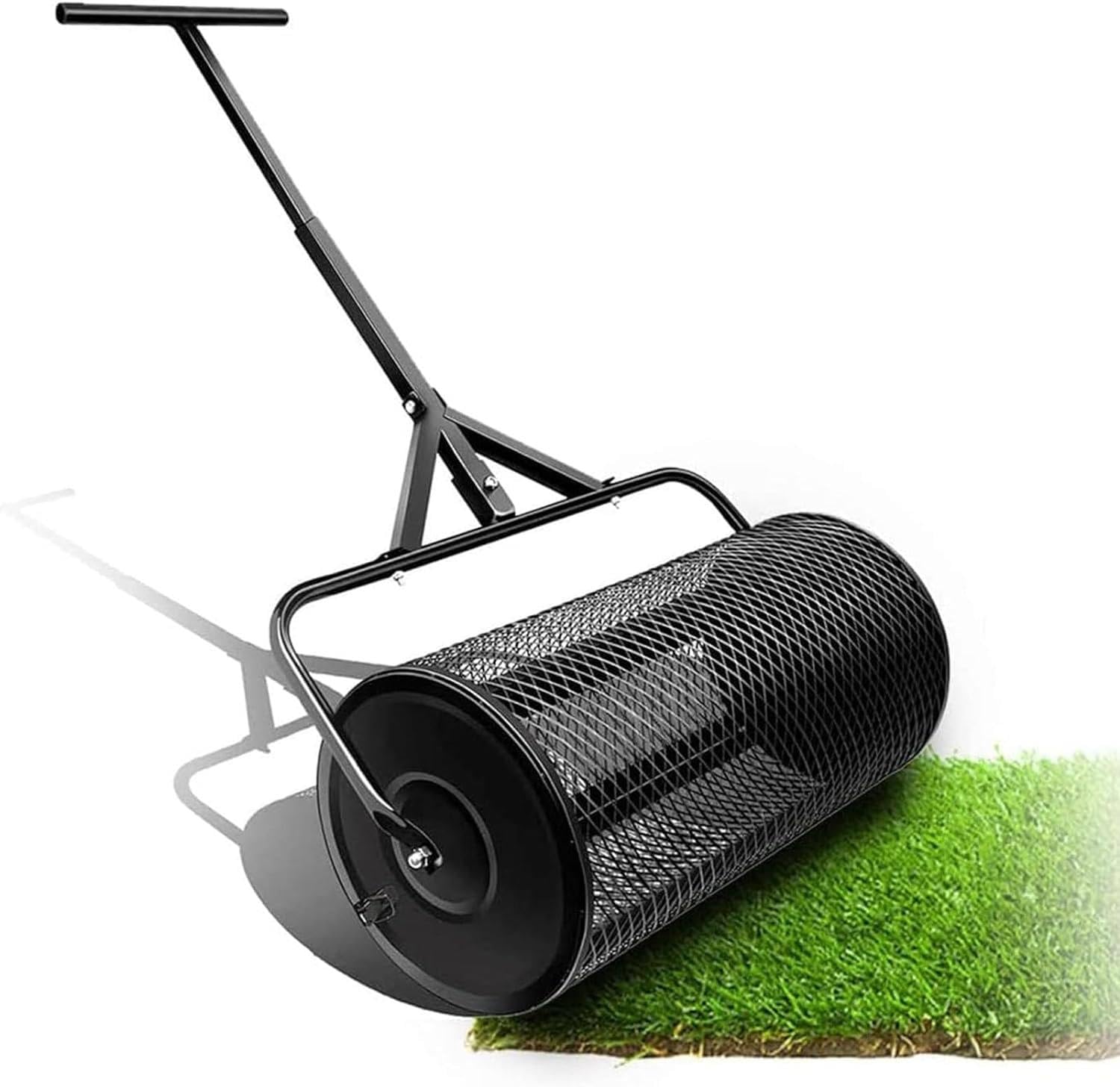 Esparcidor de abono para césped y jardines, 12.5 pulgadas, esparcidor de semillas de malla de metal, herramienta de jardín para un enriquecimiento eficiente del suelo