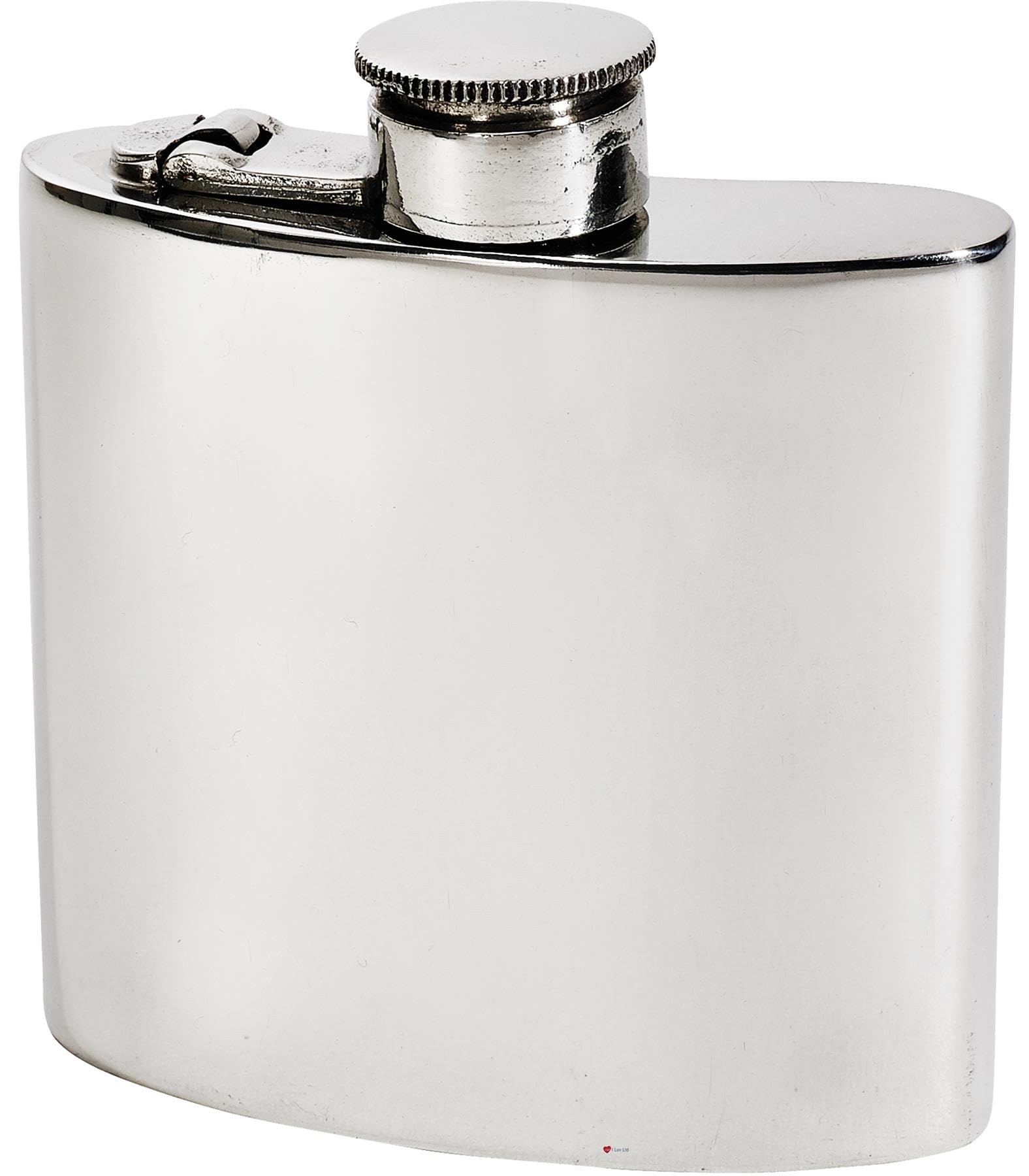 Flasque de hanche de randonnée en étain brillant de 4oz et son bouchon à vis captif sécurisé