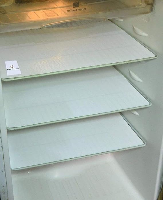 Kuber Industries PVC 6 Piece Refrigerator Drawer Mat Set - White