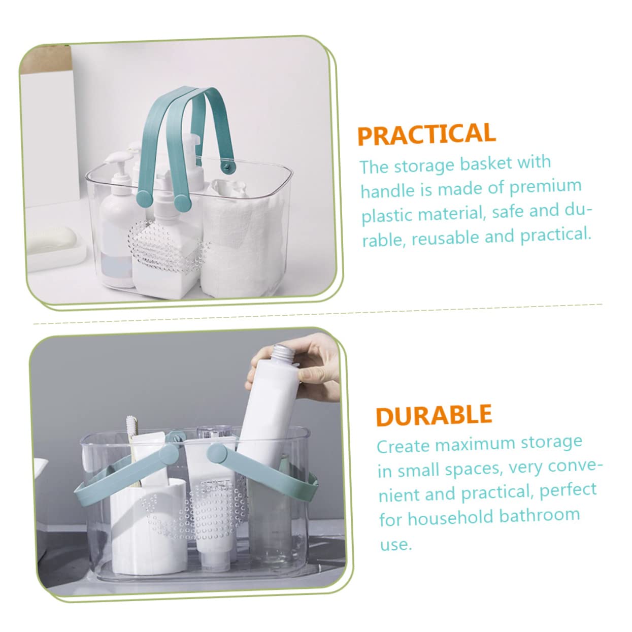 Alipis Cesta de Plástico para Baño Portátil Organizadora con Drenaje