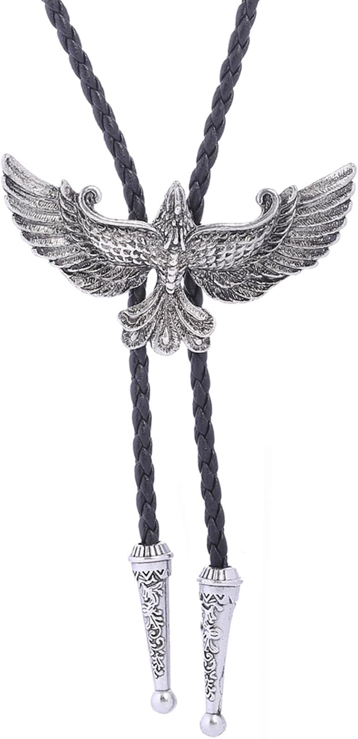Adjustable Bolo Tie Western Cowboy Necktie for Men Women BAYAJIAZe Necklace Vintage Shirts Relief Eagle Buckle Pendant