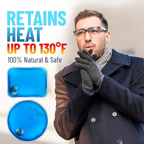 Miniatura 3 de Paquetes de calor reutilizables, juego de 8 calentadores de manos de gel con tecnología de disco de metal a presión para calentar con un solo clic,