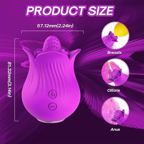 Miniatura 5 de Juguete sexual de rosas, varita vibradora de clítoris lamiendo la lengua, vibradores de punto G para mujeres, mini vibrador para clítoris,