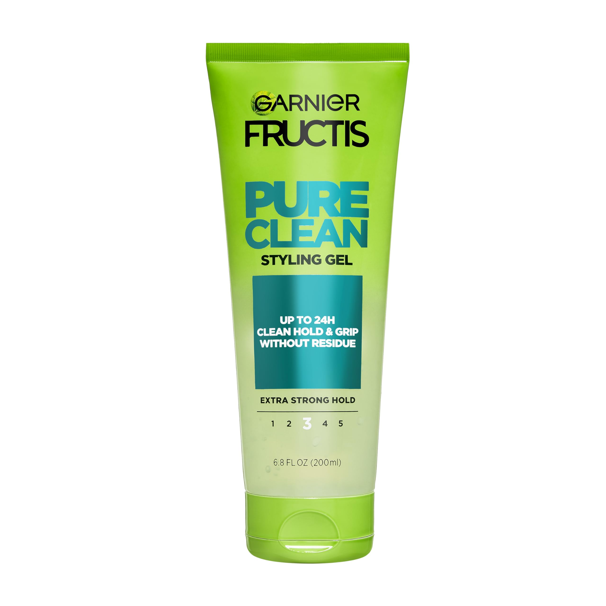 Amazon.com : Garnier Fructis Pure Clean Styling Hair Gel, Extra Strong Hold  for Up to 24HRs, Non-Flaking, Non-Sticky Formula with Aloe Extract, Made  for All Hair Types, 6.8 fl oz (Packaging May