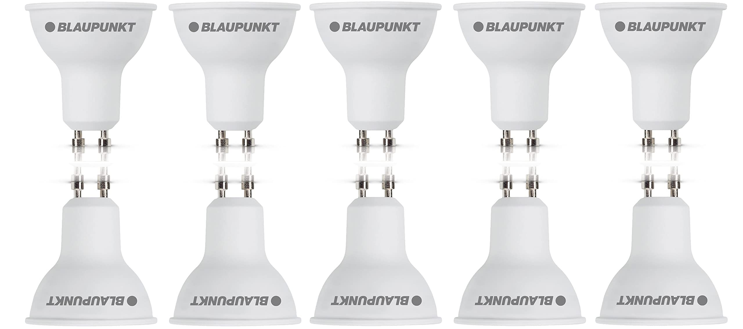 Blaupunkt LED GU10 Birne – Strahler – Reflektor – Raumbeleuchtung – 5W – Ersatz für 50W – Warmweiß 2700K – Led Lampen – 450 Lumen – Energie- und Kostensparendes Licht – Spotlight – 10-er Pack