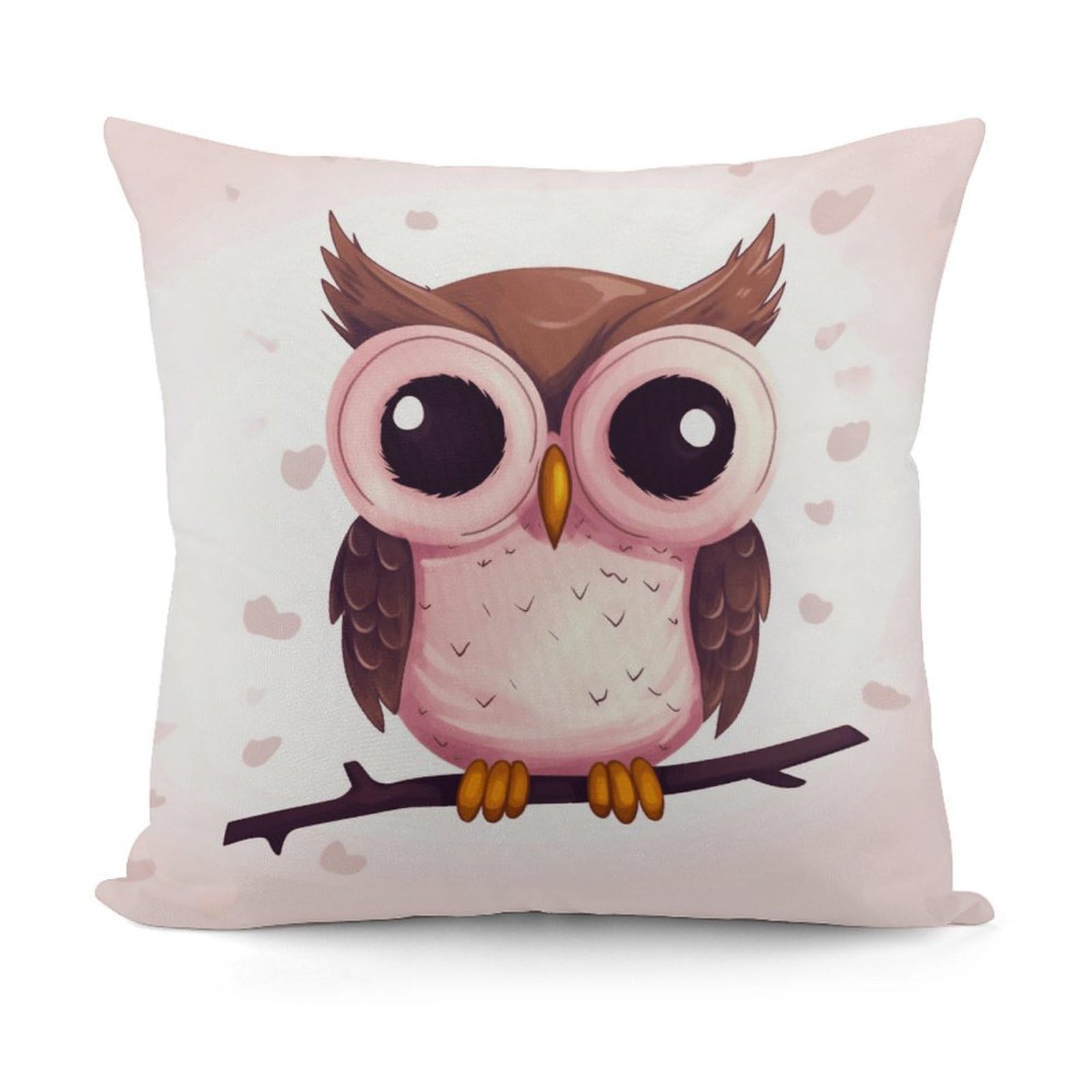 VstaDank Cute Owl Throw Pillow Covers Fade-Resistant Plush Pillow Case Cozy Square Cushion Case Removable Pillowcase Exquisite Pillow Shams Soft Pillow Protector 18"x18"