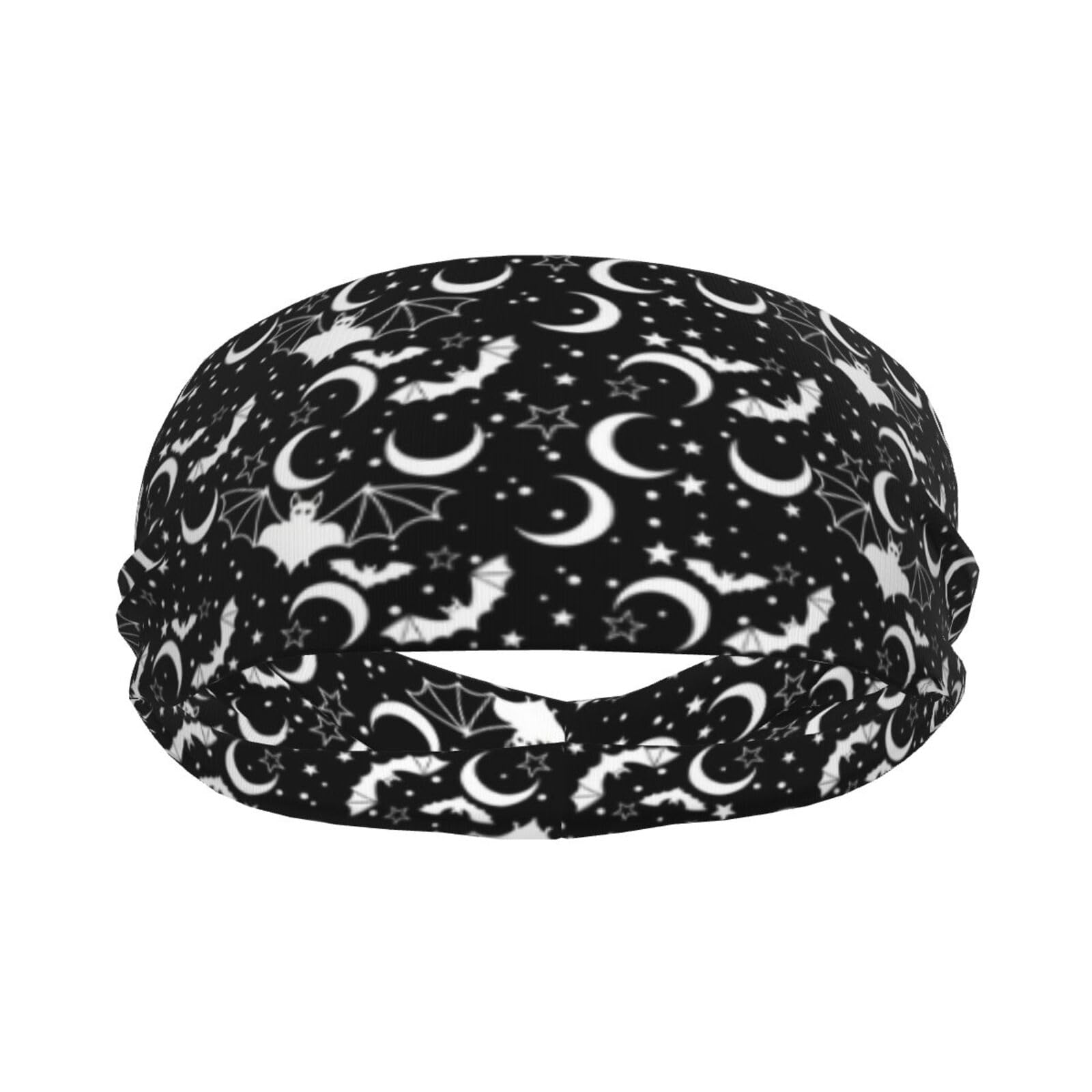 Gothic Goth Bat Headbands Stars Moon Sweatband Fashion Summer Hair Bands for Tennis,Basketball,Running,Gym,Working Out: One Size Gothic-1