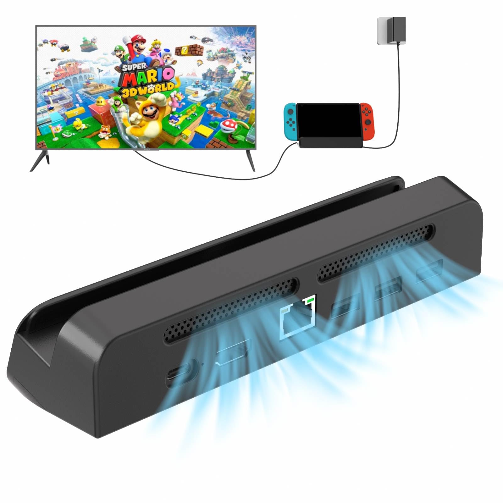 Dock for Nintendo Switch OLED Docking Station Doc for TV, Portable Base Support 4K
