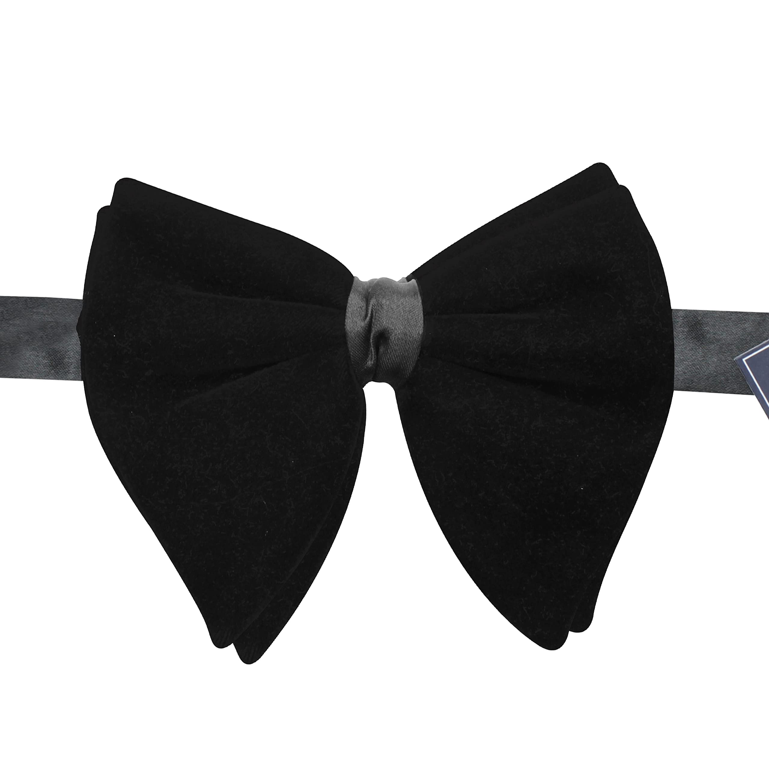 Peluche Solid Essentials Mini Butterfly Black Velvet Bow Tie - Image 5 thumbnail