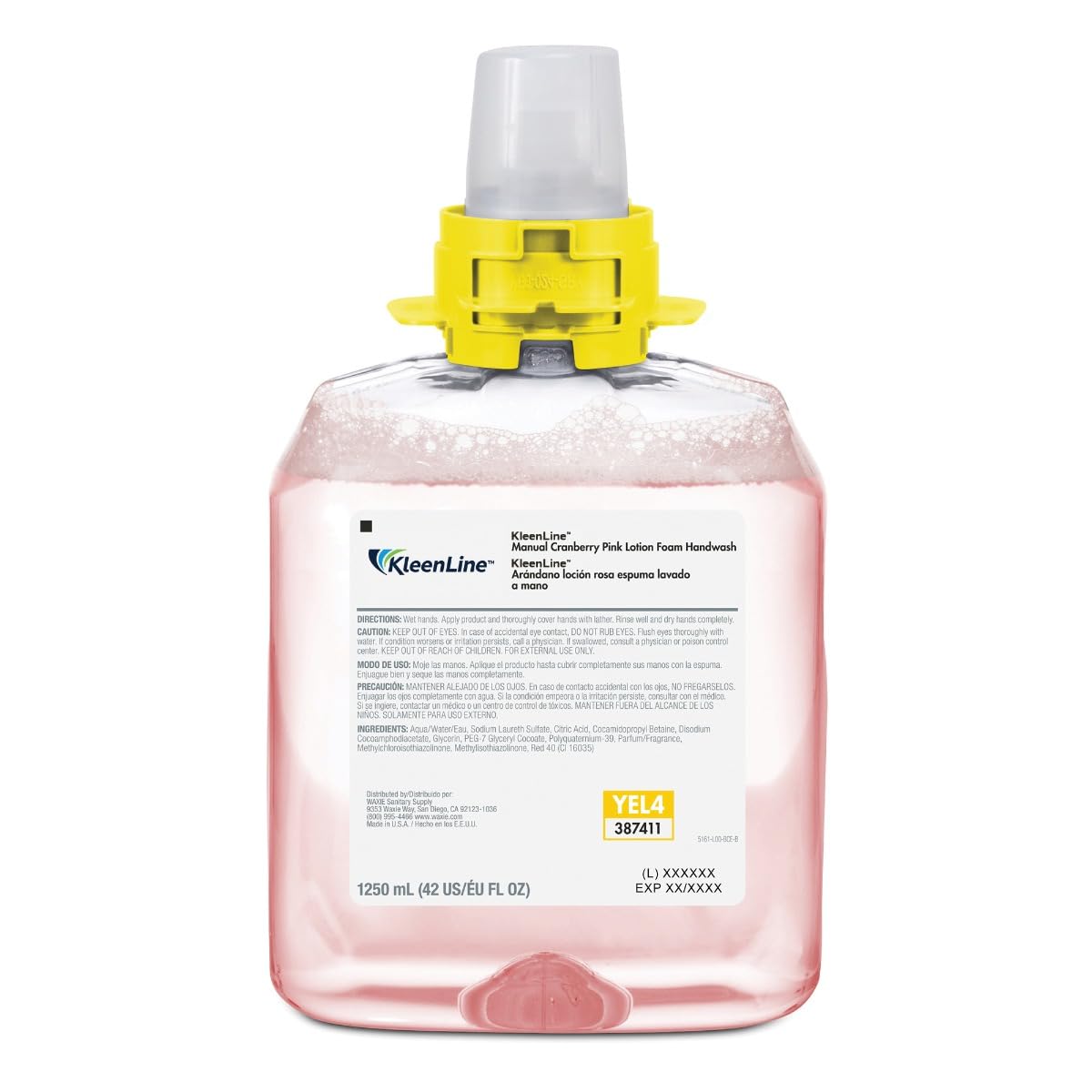 KleenLine Manual Pink Cranberry Foam Handwash, 5161-04-BCE00YL, 1250 ml Refills | 4 Bottles/Case