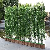 ZAQI Valla ocultacion Jardin seto, Exterior Jardín Yarda Valla De Privacidad De Hiedra con Base De Madera Y Hojas De Poliéster, Comercial Restaurante Banco Oficina Bambú Telón De Fondo Verde