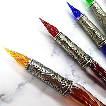 ガラスペン セキセイ アゾン ガラスペン キューブ イエロー 1本