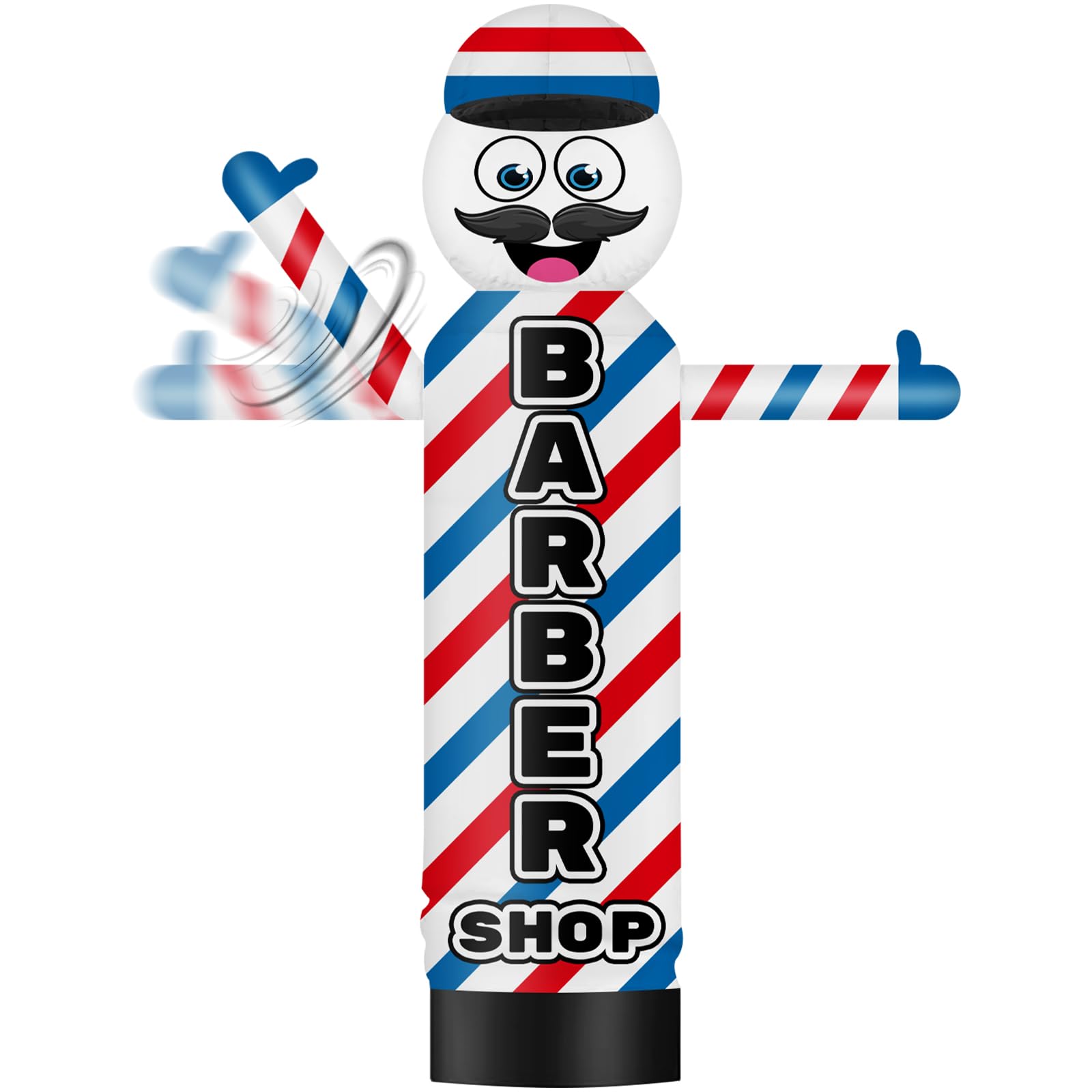 Tube gonflable Wavers signalétique extérieure pour salon de barbier