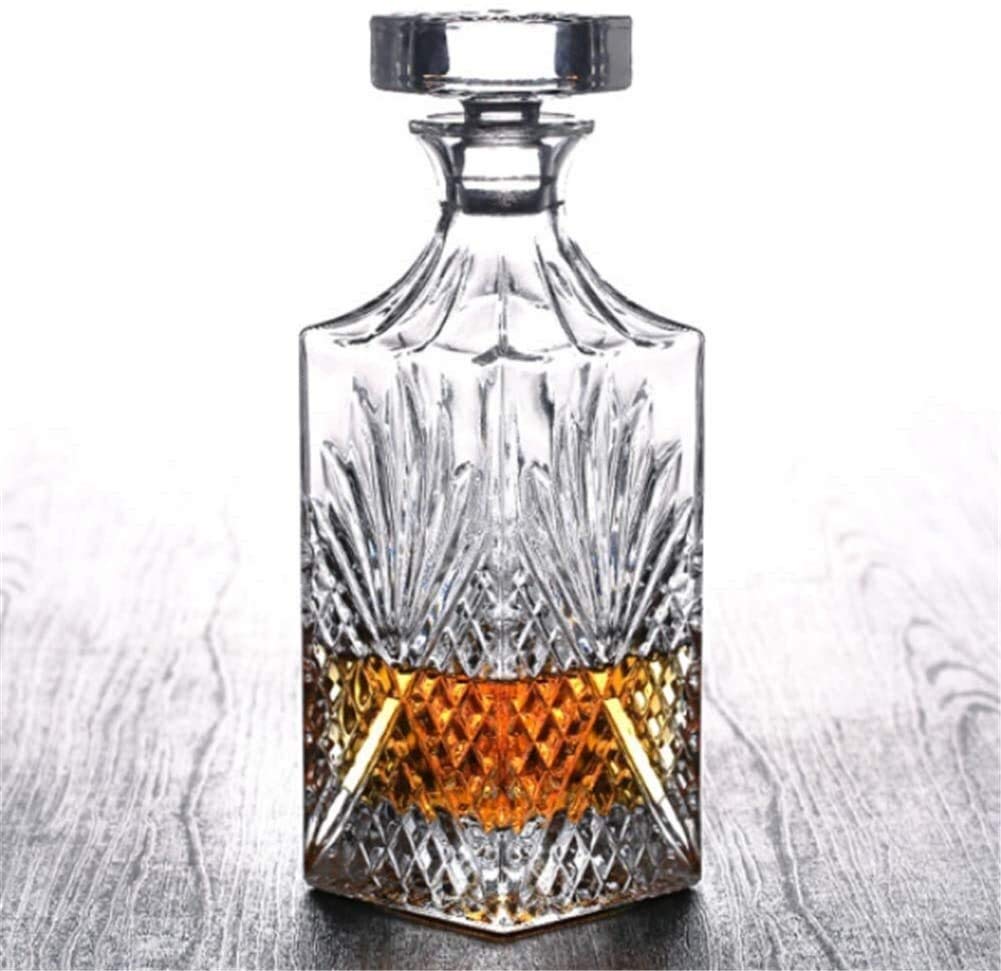 Karafki do wina i whisky, bezołowiowy kryształ, utrzymuje napoje w cieple, luksusowe ręcznie rzeźbione uniwersalne kieliszki