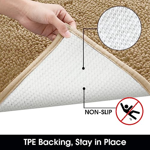 Homeideas Durable Chenille Indoor Door Mat, 36X60, Absorbent Washable Entryway Rug, Dog Rug For Muddy Paws Large Front Back Doormat For Entrance, Area, Mud Room, 3X5, Beige #TOP4