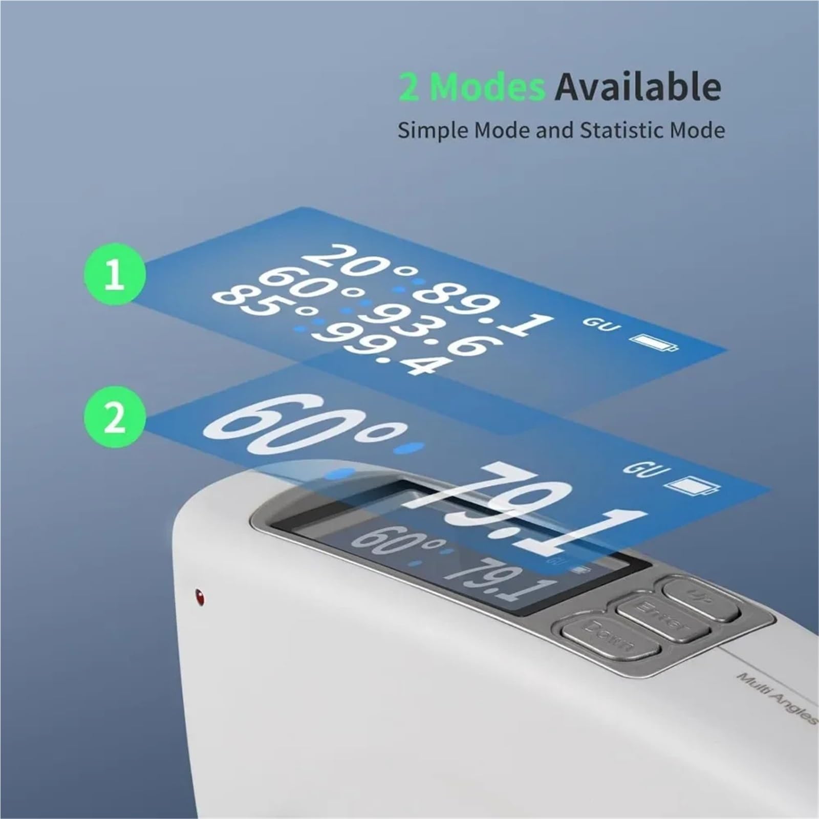 Medidor de brillo digital Medidor de brillo tres ángulos (20º, 60º y 85º) con placa calibración for suelos tinta pintura piedra. Software análisis datos 0 a 200 Gu para pintura, piso, papel(CS-300 SE)