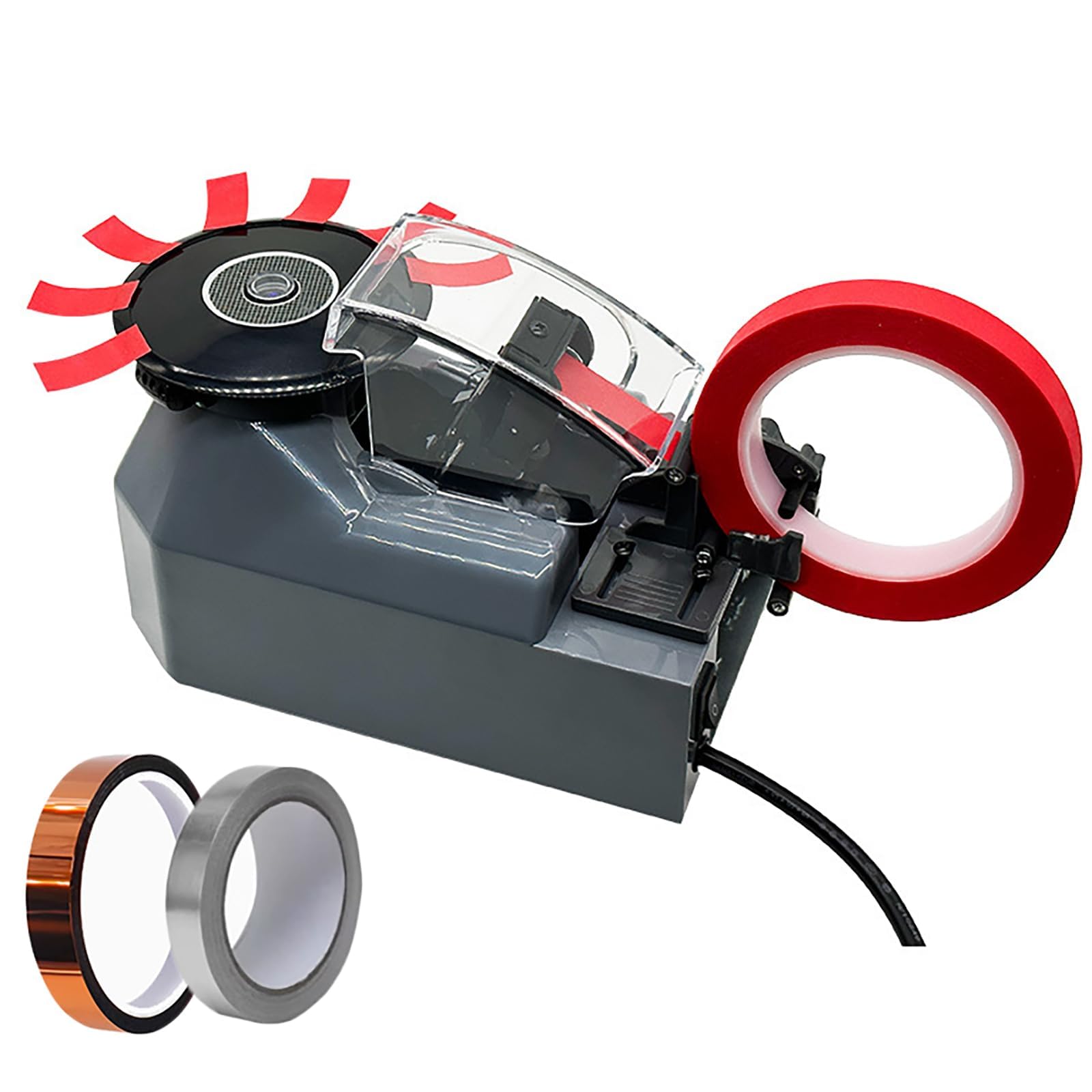 YXFAZPP Automatic Rotary Tape Dispenser, Electric Sensor Tape Cutting Machine, 8-70mm Adjustable Length 3-25mm Tape Width, for Packaging, Carton Sealing