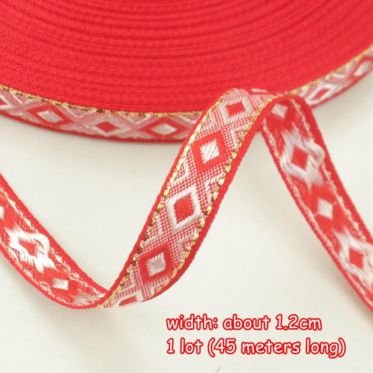 45 m / lotto 1.2 cm di larghezza Jacquard Pizzo Nastro Nastro Artigianato fai da te decorare dollLace Trim Vestiti Borsa Accessori Tessuto ricamato Nastro-8,45 metri prezzo