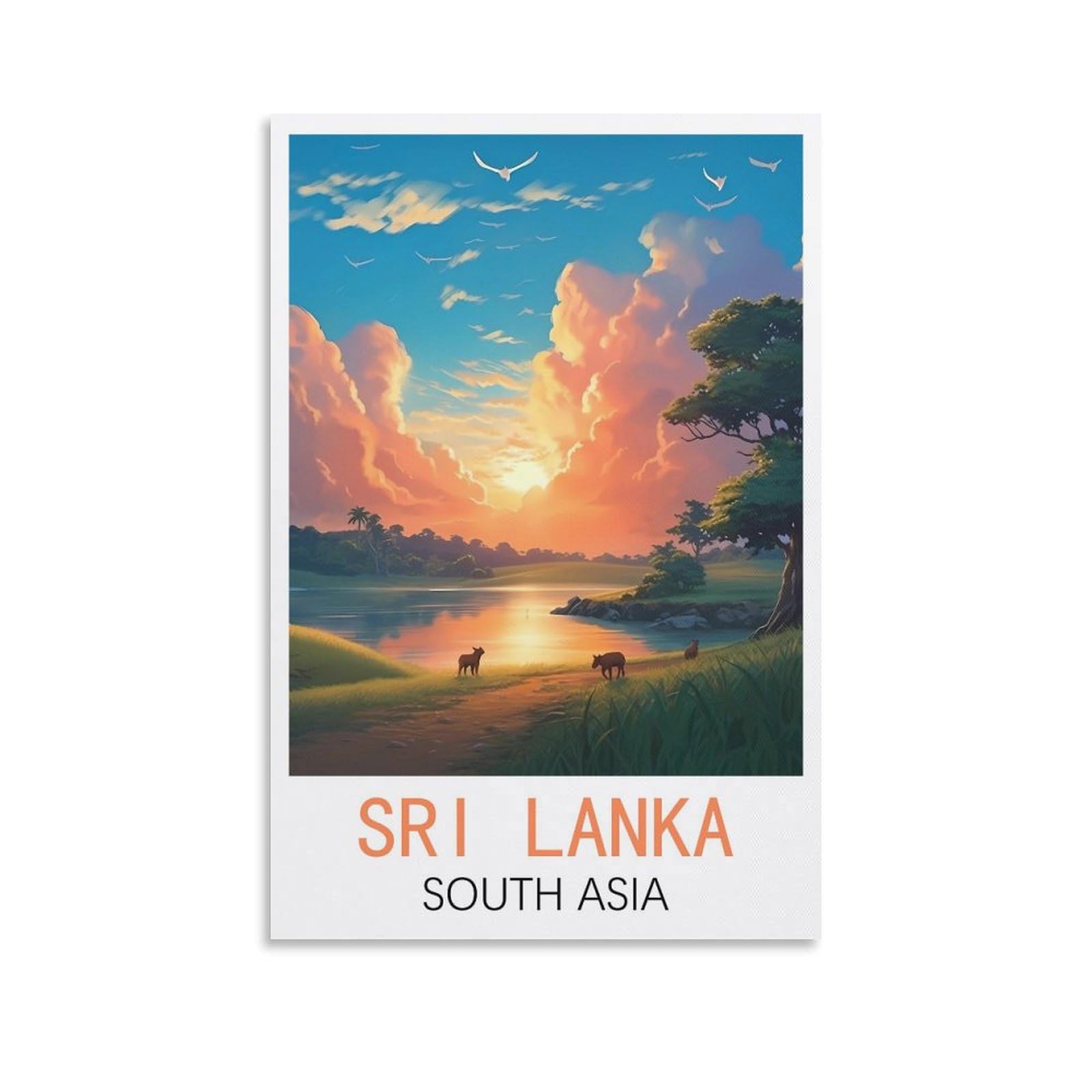 Metal Tin Sign,Sri Lanka South Asias Art Retro Plaque for Bars Pub Playroom Man Cave Wall Decor 30x40cm