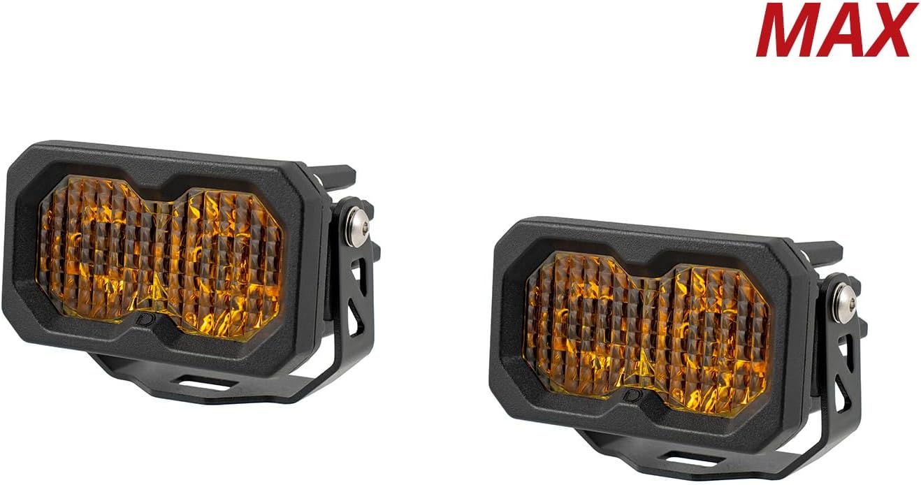 C2 2.0 SAE Yellow Max Standard LED Pod (pair), Combo/Driving w/Amber Backlight