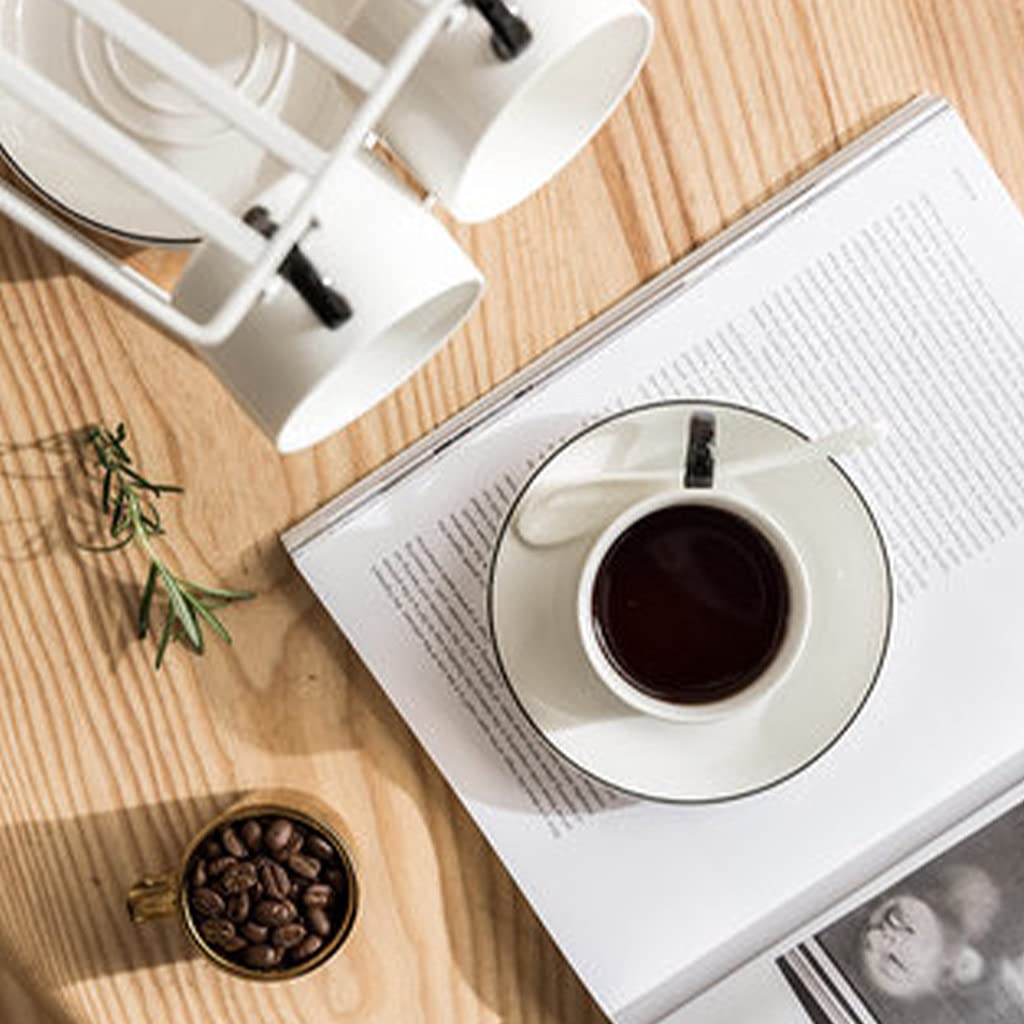 Tazze caffè/tè con Piatto 6.8 Oz, Set di Tazza di Porcellana, Tazze in Ceramica per caffè E Cacao, Premium qualità Osso Cina Tazza Tazza, Set di Dono Tazza per Uomo Dad Dad Mom