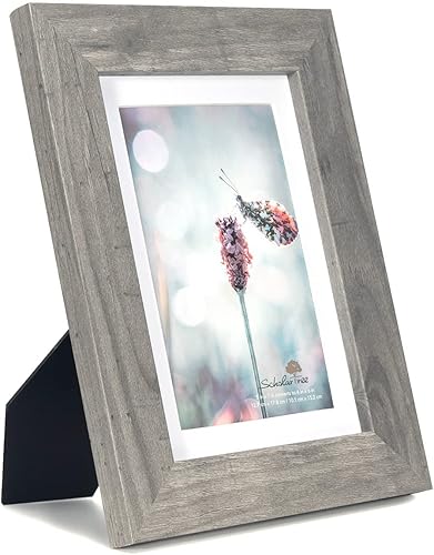 Vista 165 de Scholartree - Marco de fotos rústico de madera para mesa o montaje en pared. Beige,Negro,Marrón,Gris,2-Blanco,Azul,Marrón claro,Marrón