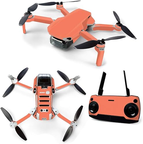 MightySkins Skin para DJI Mavic Mini Drone Quadcopter portátil Salmón sólido Cubierta protectora de vinilo duradera y única Fácil de aplicar,