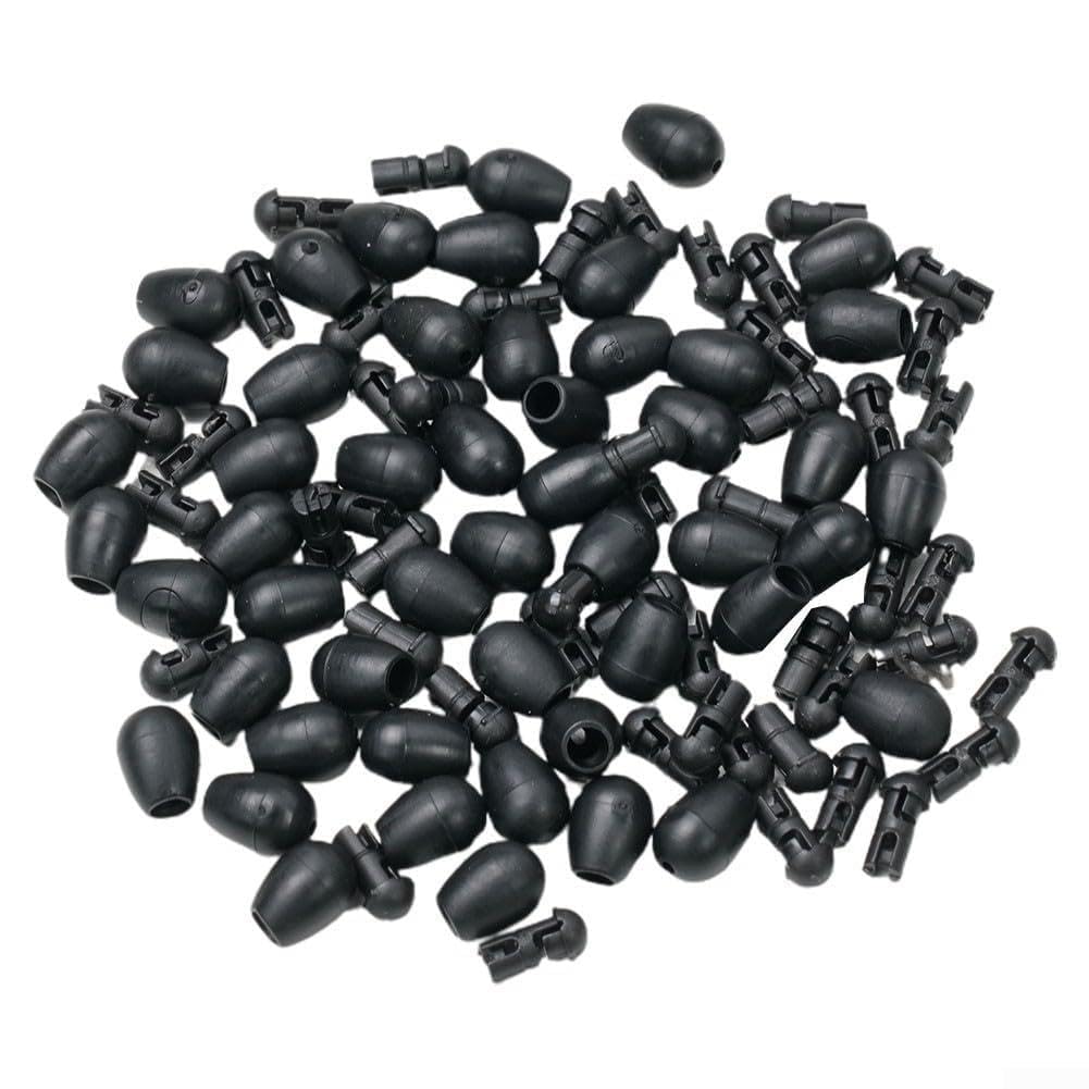 Quick Change Beads for Carp Fishing, Nylon ABS Shock Bead & Feeder Line Stopper, Hooklength Change Running Leger Tackle Accessories(L Black 50pcs)
