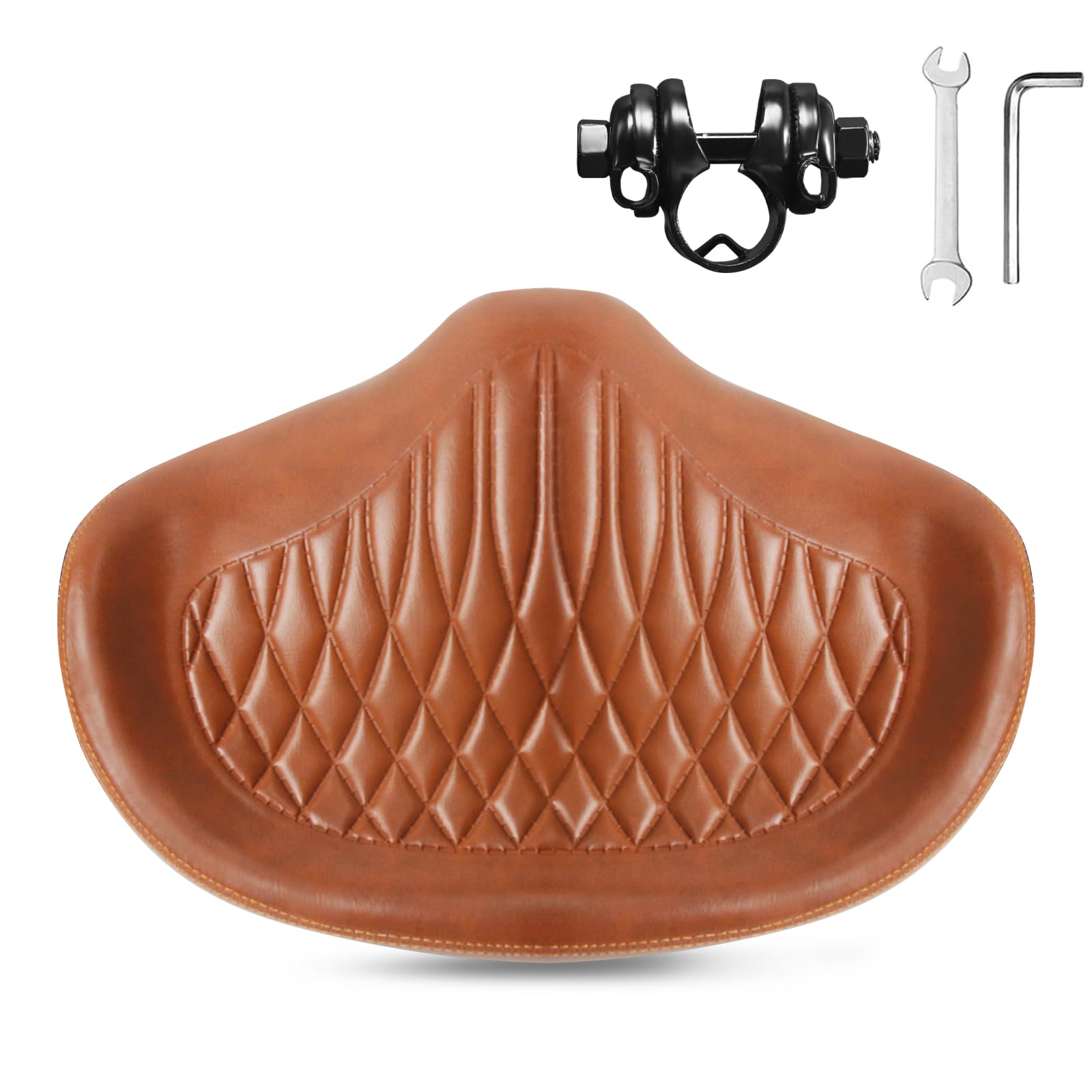 BUCKLOS New Noseless Bike Seat for Comfort Men&amp;Women Extra Wide Bicycle Seat Cushion Oversized Comfortabele Foam Padded Bike Saddle for Peloton Exercise Bike Ebike Cruiser Bikes