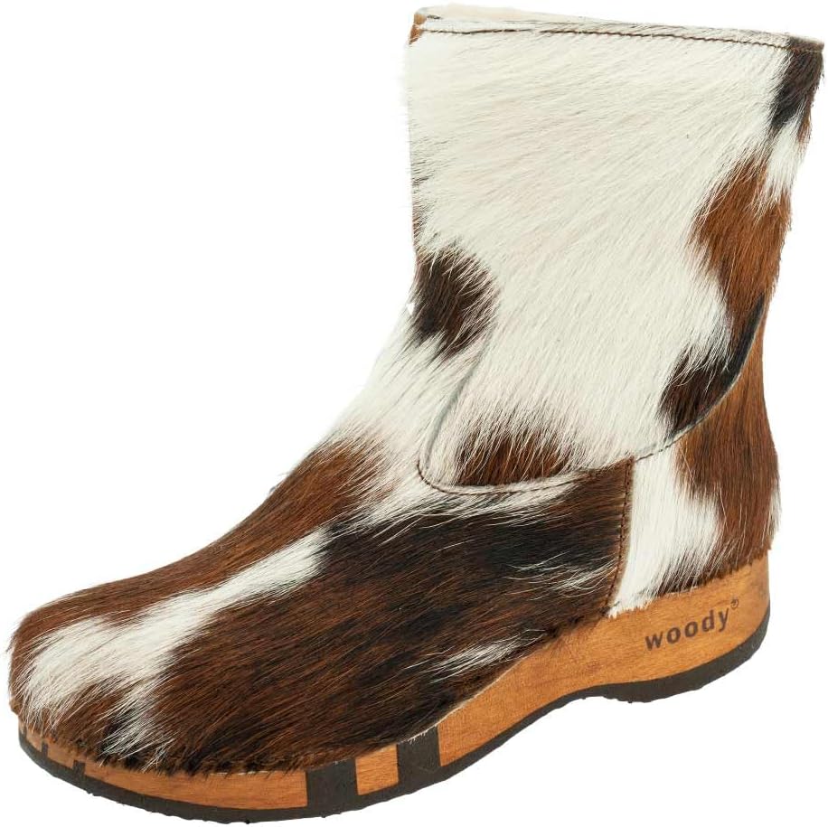 Woody Sandra Stivaletti Donna, Modello Sandra, Colore Naturale, Suola Flessibile In Legno Di Salice E Gomma, Fodera In Pelliccia, Taglia 39, Caldi E Comodi - 5
